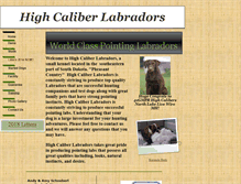 Tablet Screenshot of highcaliberlabradors.com